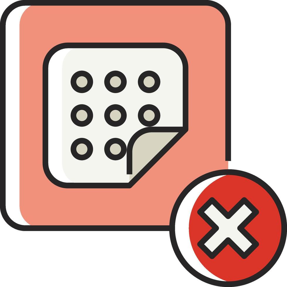 A button with a cross and a red circle vector