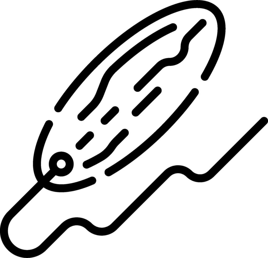 A black and white line drawing of a fish vector