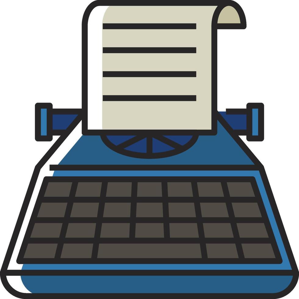 A typewriter with a paper sheet on top vector