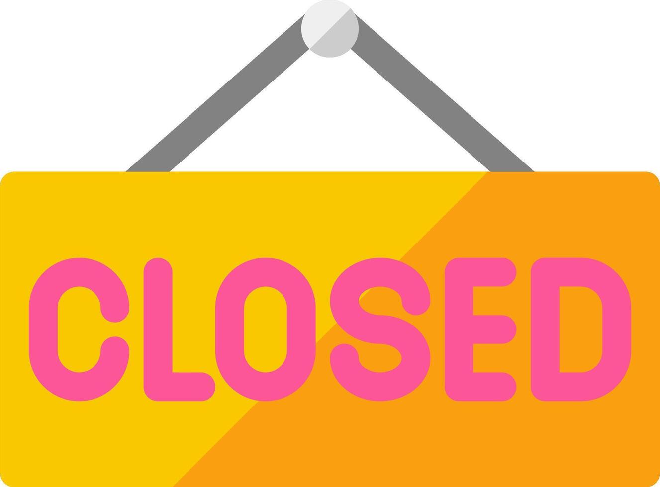 A closed sign hanging on a wall vector