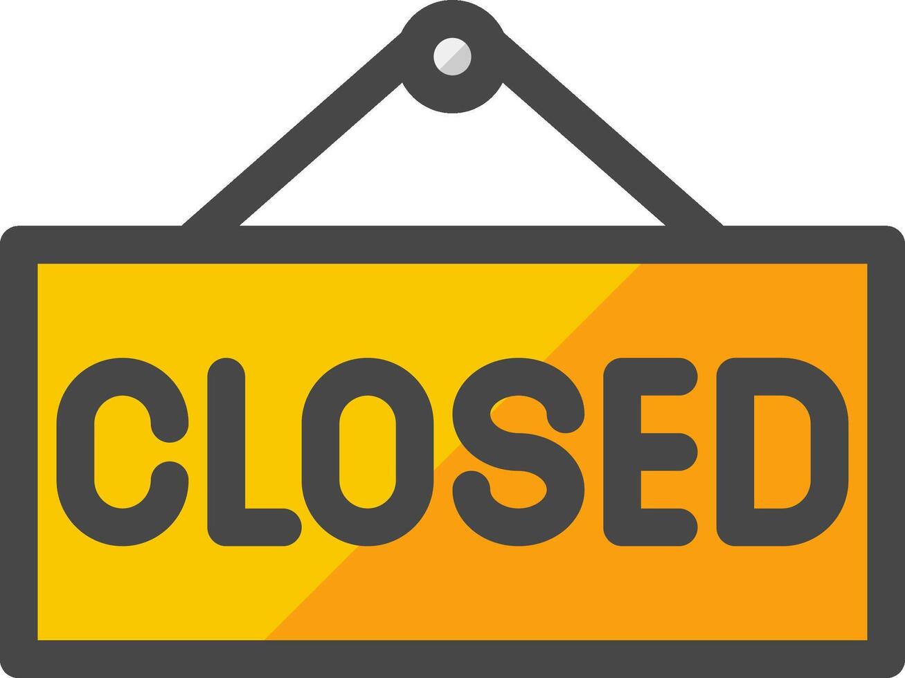 Closed sign icon on white background vector