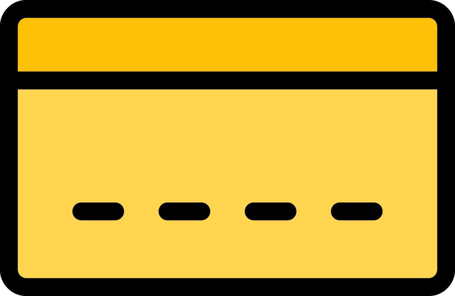 A yellow credit card with four dots on it vector