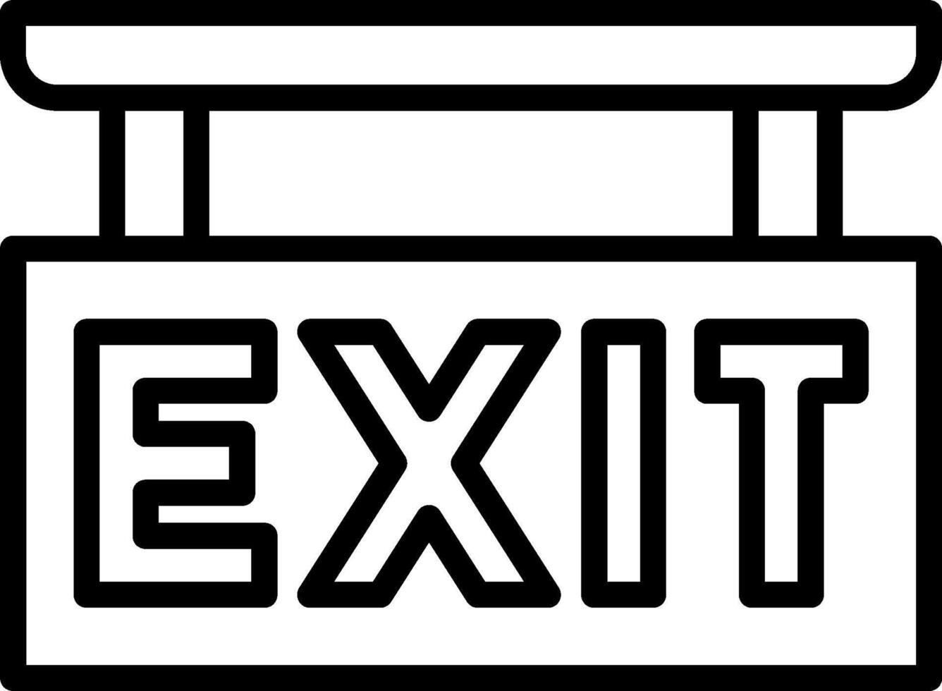 Exit sign icon illustration vector
