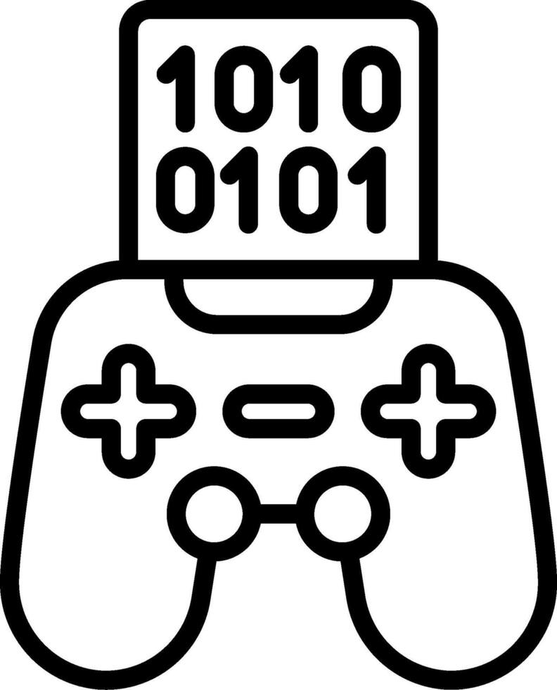 A black and white image of a game controller with the number 10101 vector