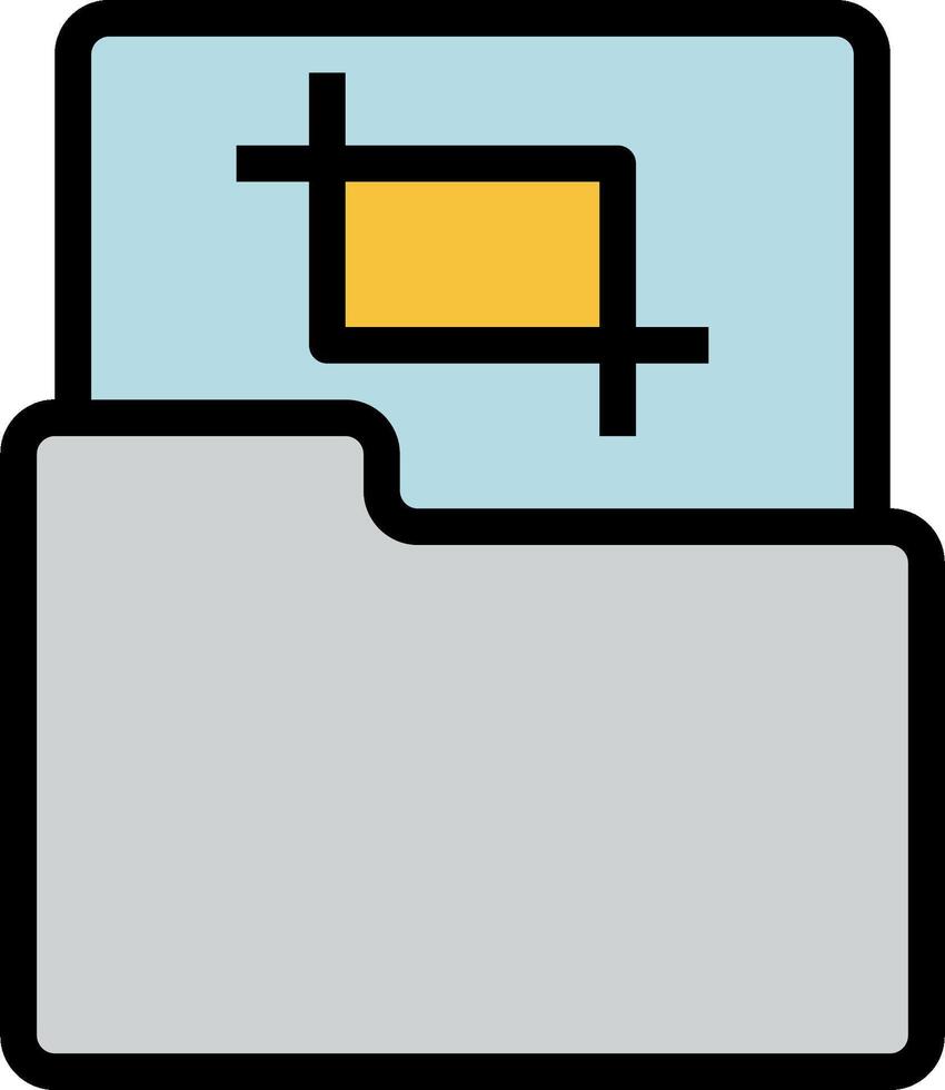 A folder icon with a yellow square vector