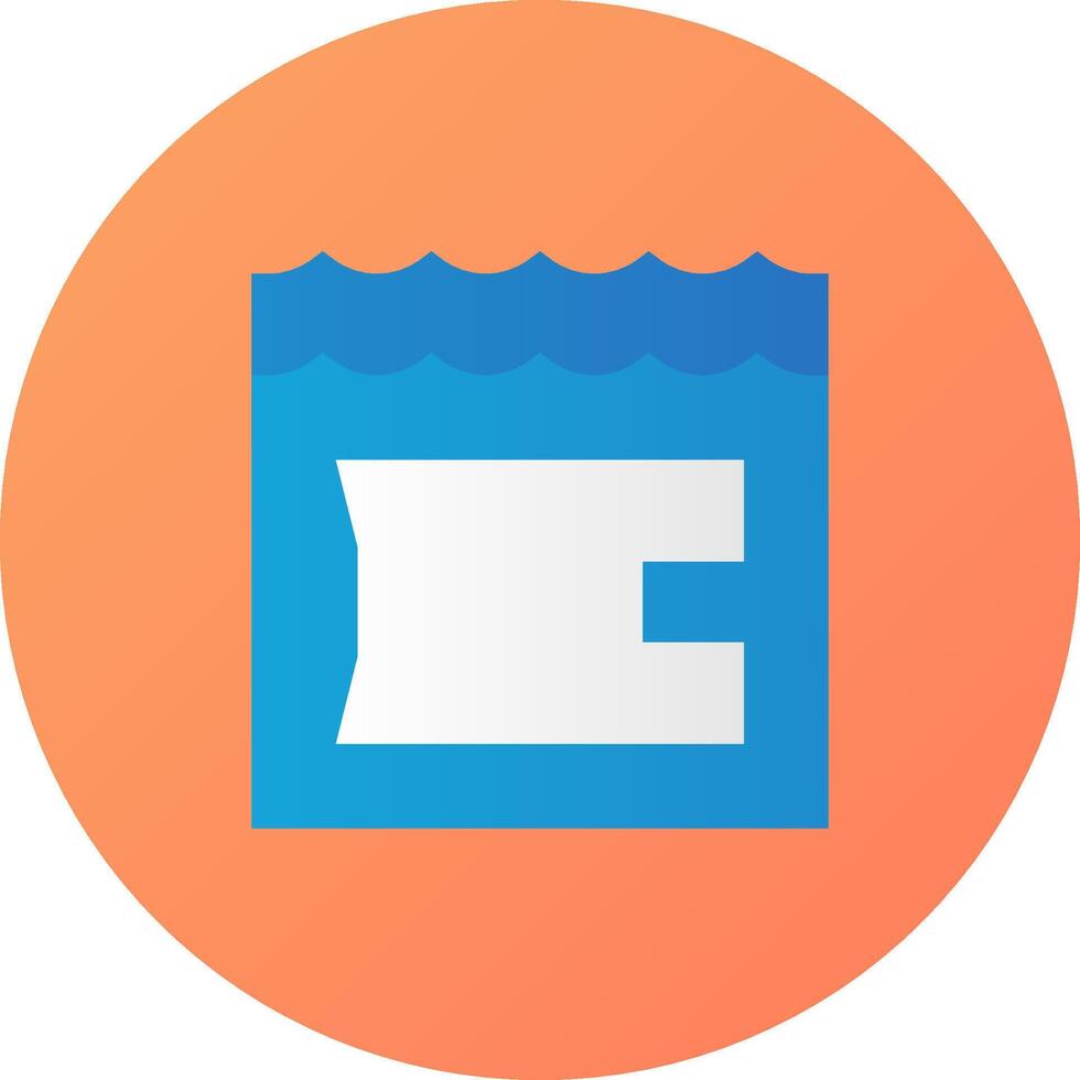 A blue and orange icon with a wave on it vector
