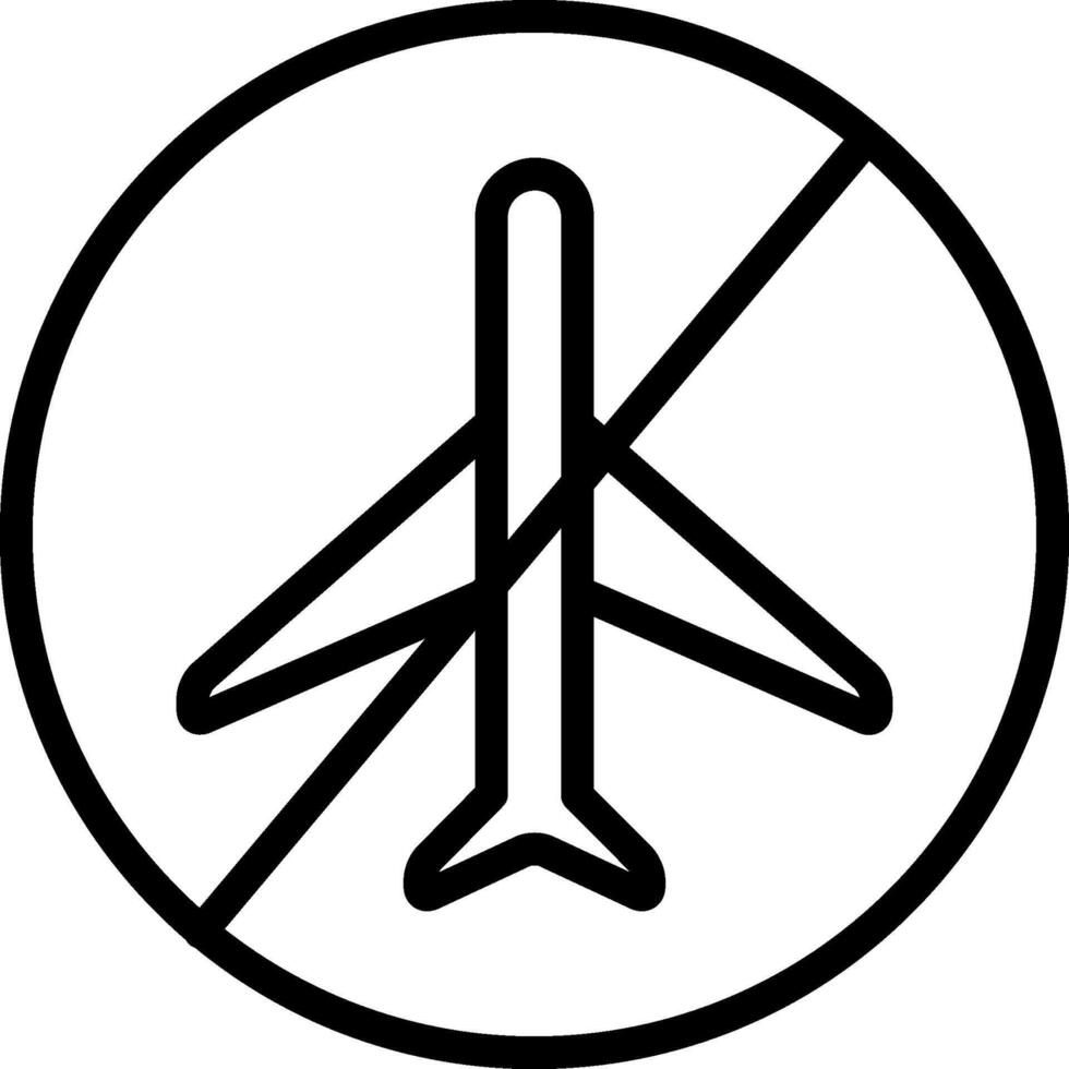 No airplane sign vector