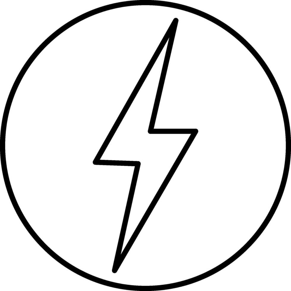 A black and white lightning bolt in a circle vector