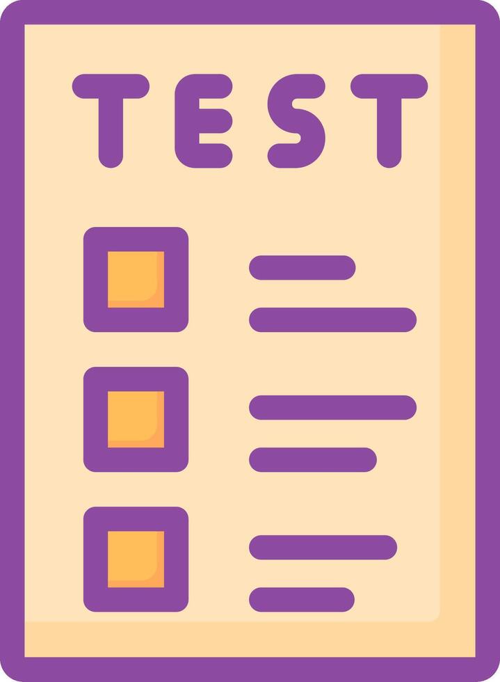 Test icon with check boxes and a purple background vector