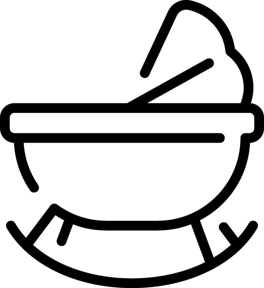 A black and white image of a baby's cradle vector