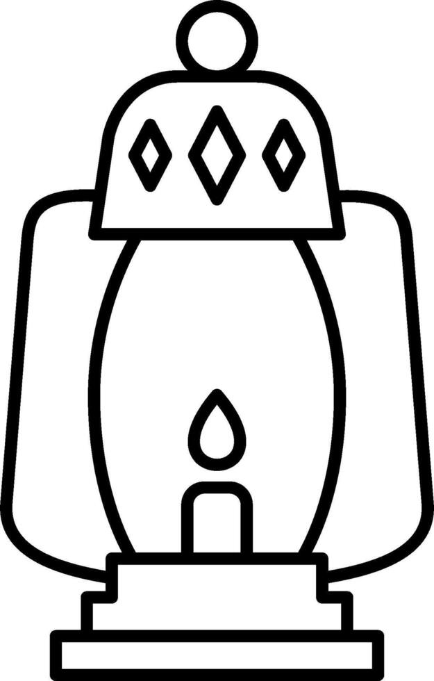 A black and white drawing of a lamp vector