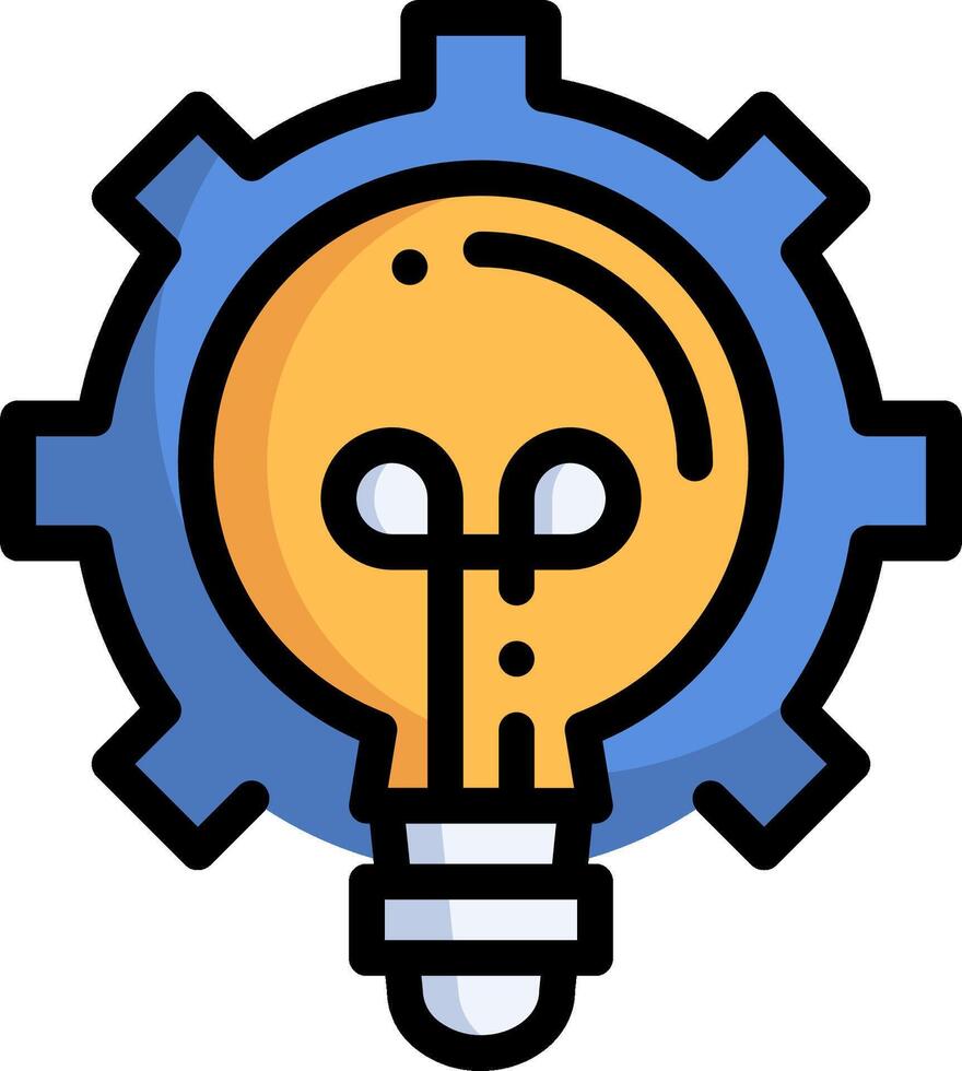 A light bulb with gears inside it vector
