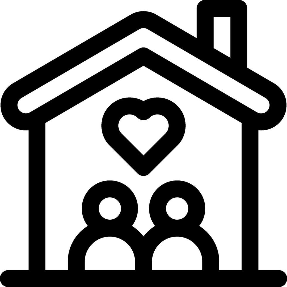 A black and white house with two people inside vector