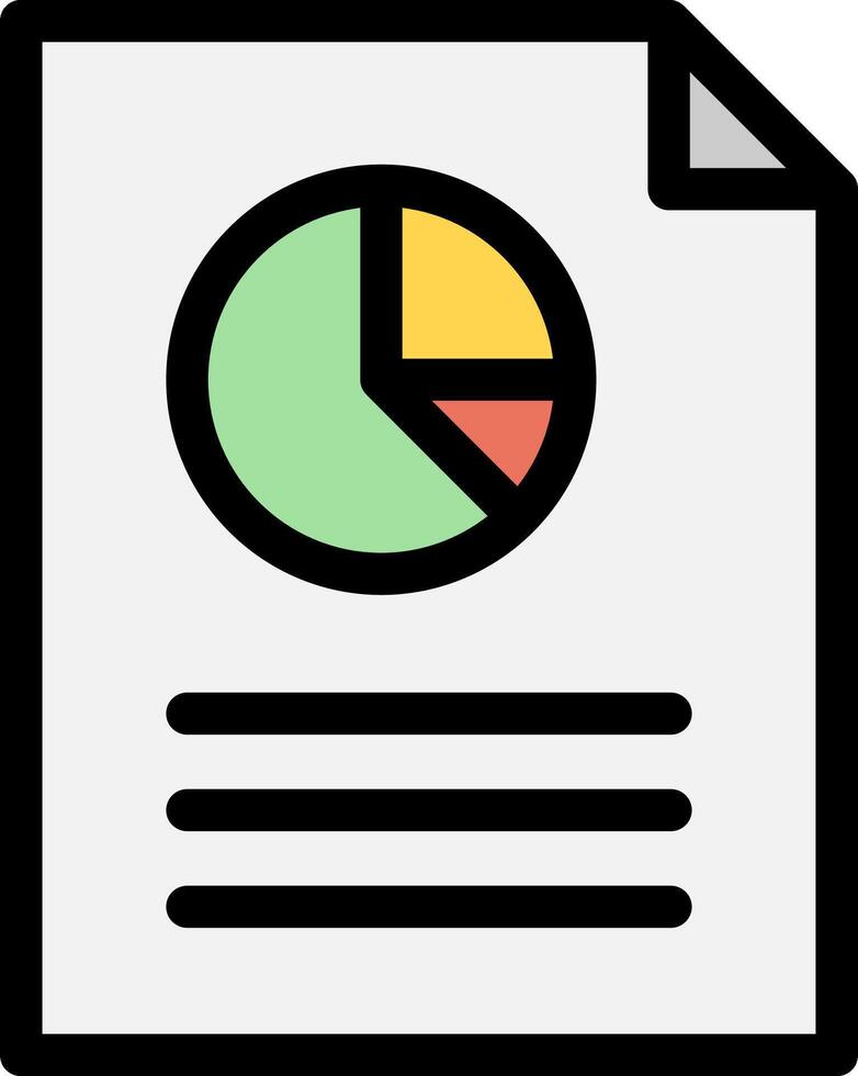 A document with a pie chart on it vector