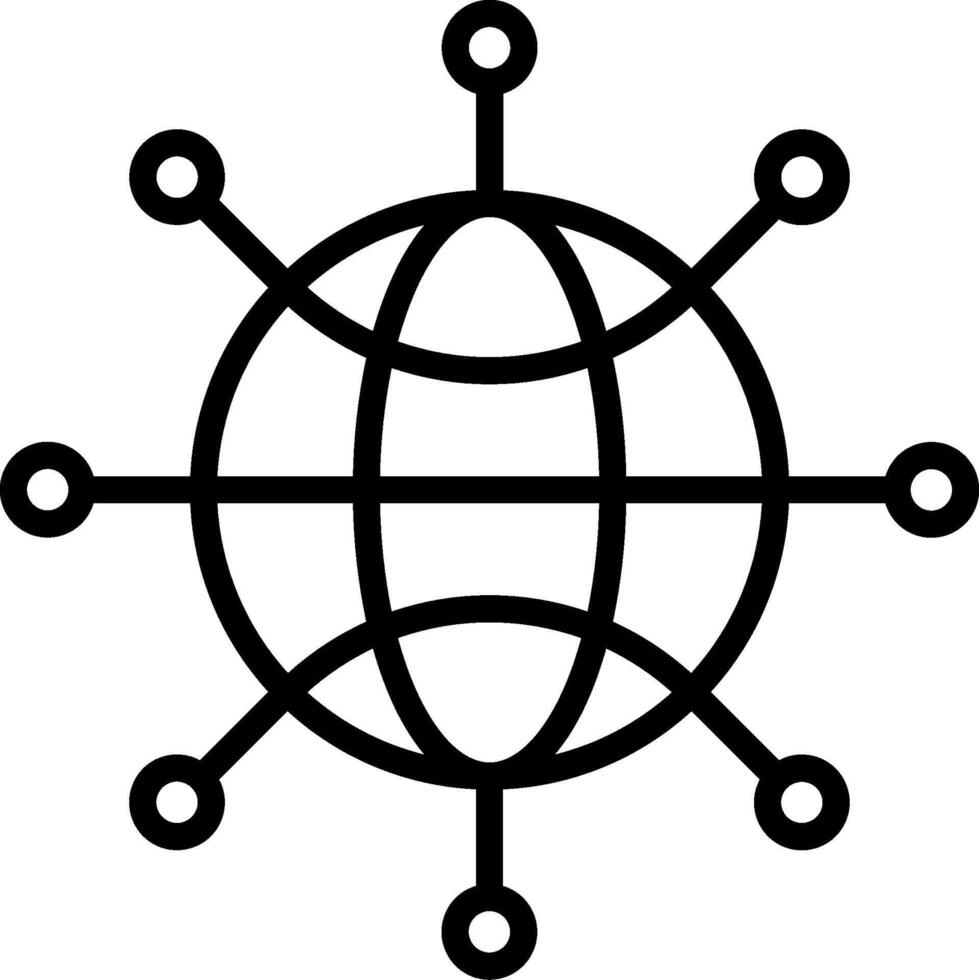 A globe with many connections around it vector