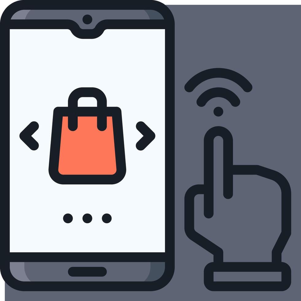 Mobile shopping cart icon vector