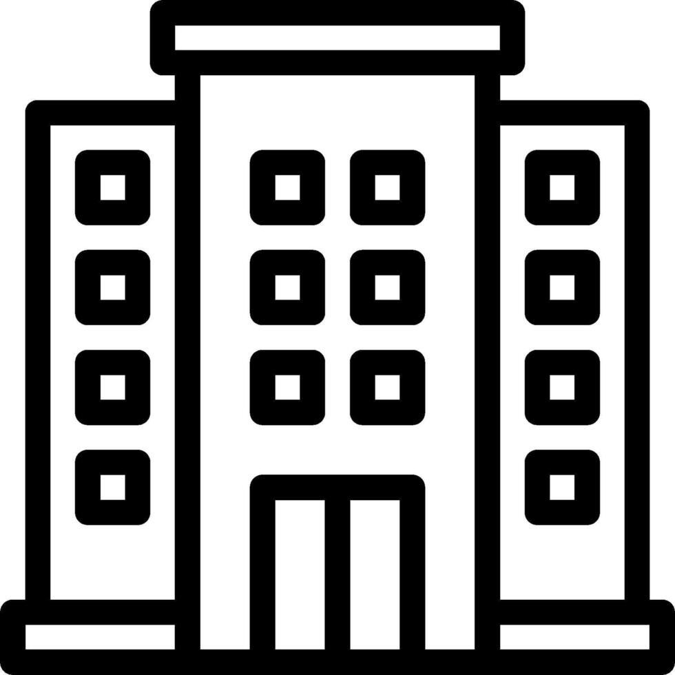 A building icon with a white background vector