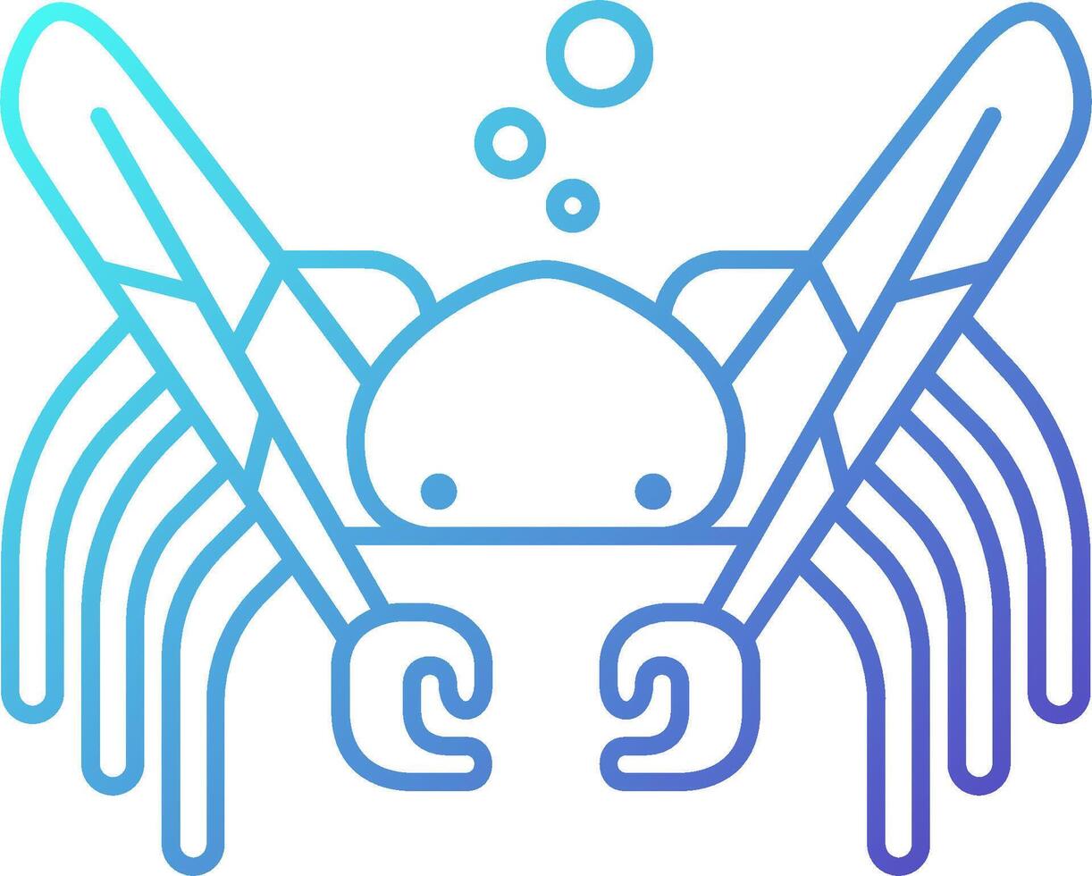 A blue and white spider with two arms vector