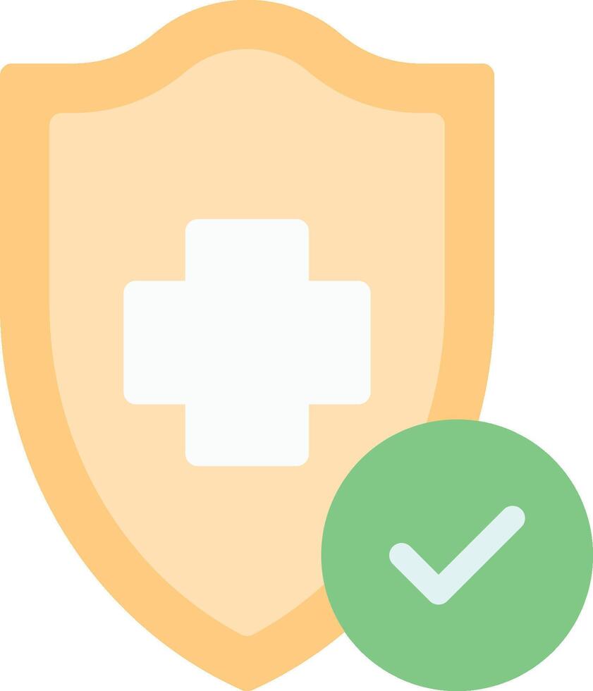 A shield with a cross and a tick vector