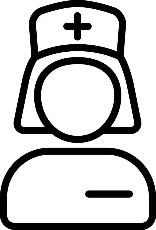 A black and white icon of a nurse vector