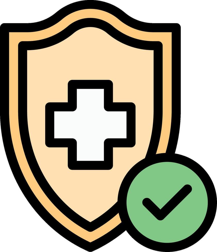 A shield with a cross and a tick vector