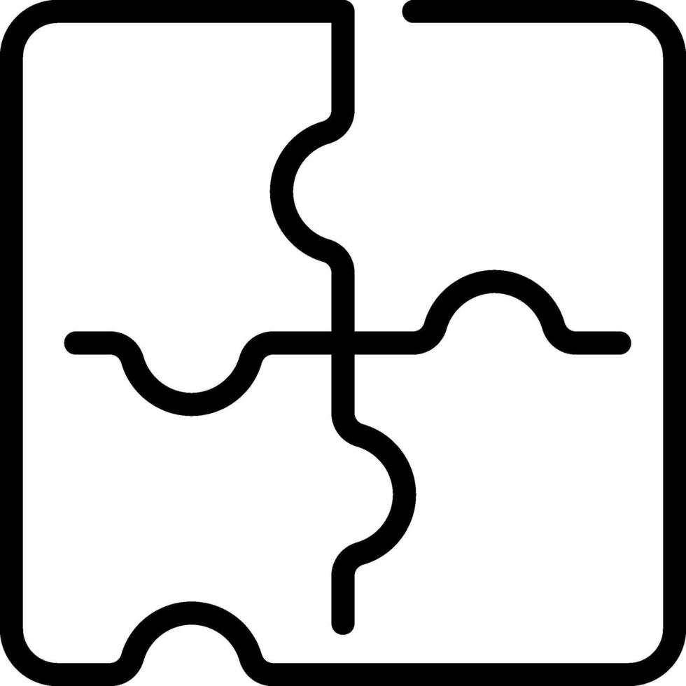 A black and white puzzle piece with four pieces vector