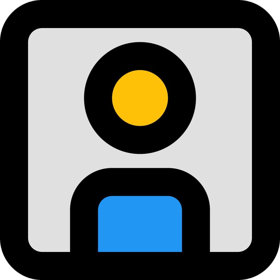 A person with a yellow dot on the face vector