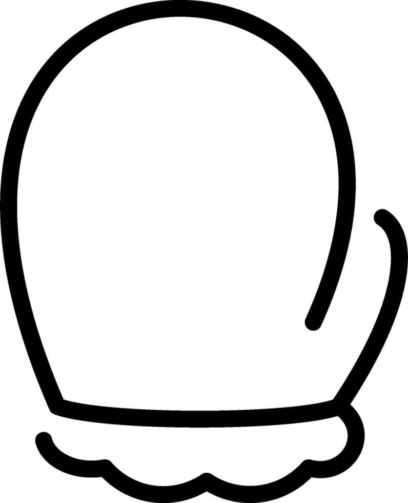A black and white drawing of a glove vector
