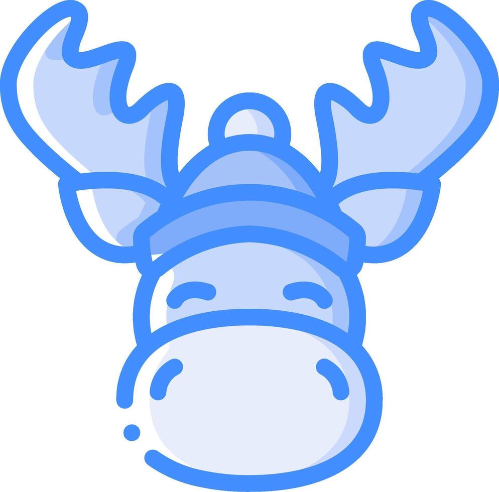 A cartoon moose with a hat on its head vector
