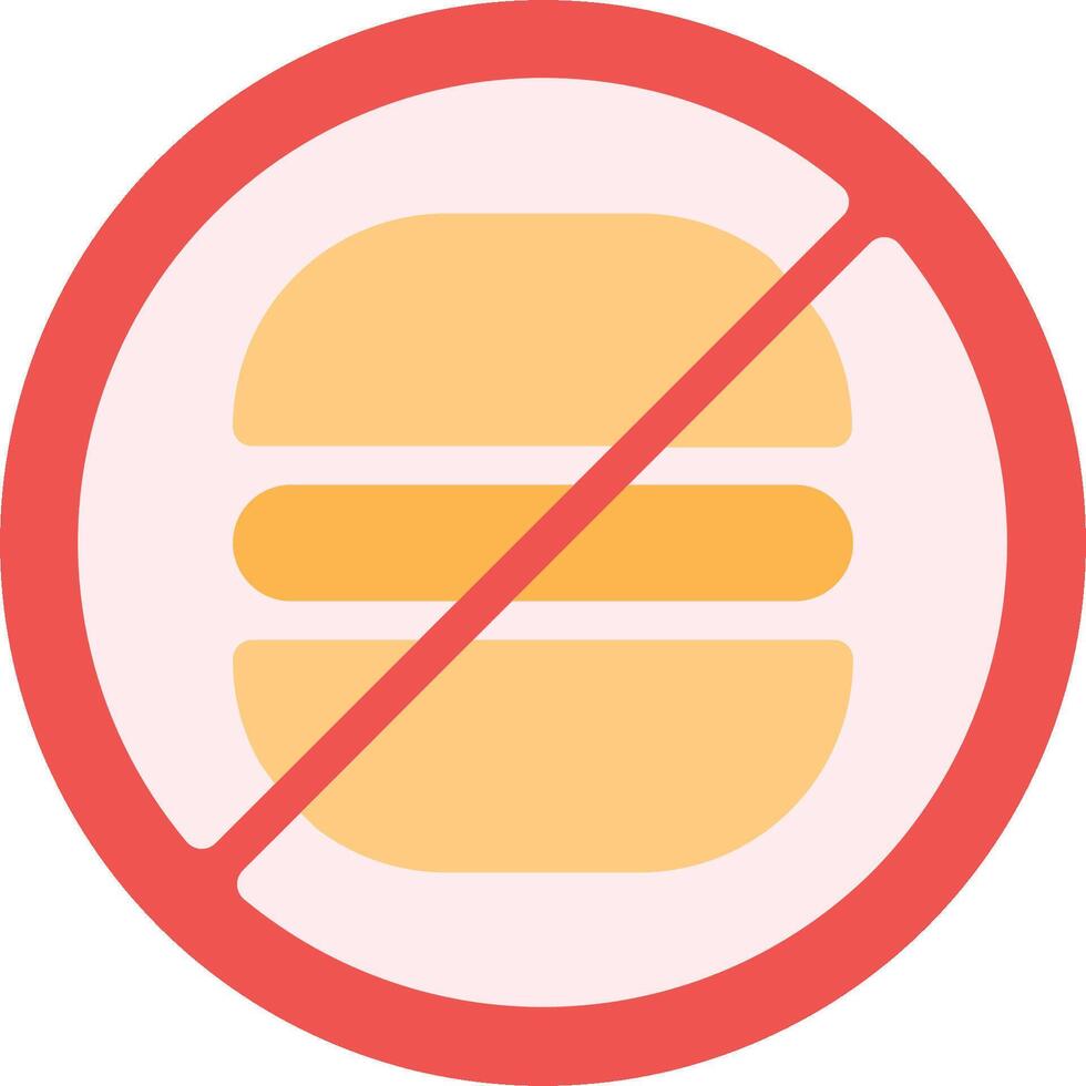 A no hamburger sign is shown on a white background vector