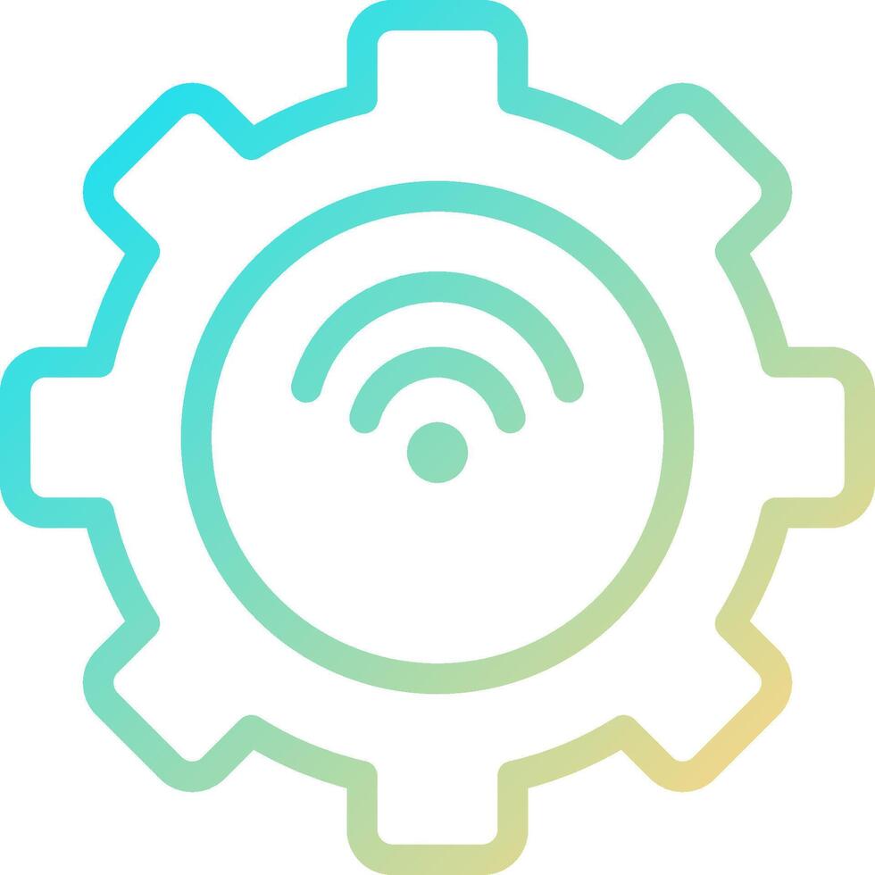A gearwheel with a wifi symbol on it vector