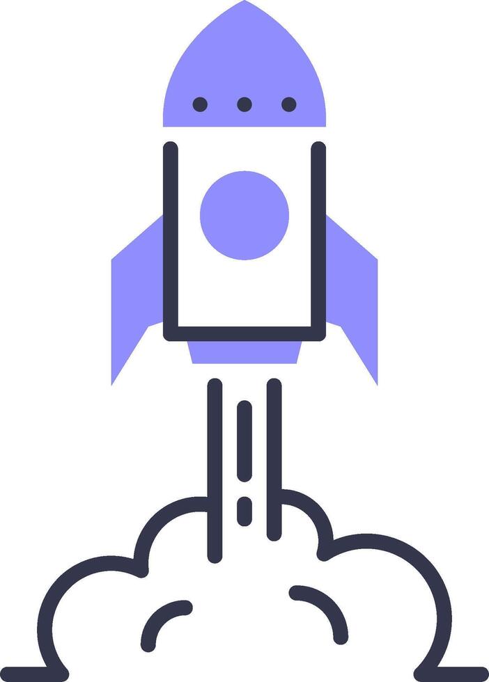 A rocket is flying through the clouds vector