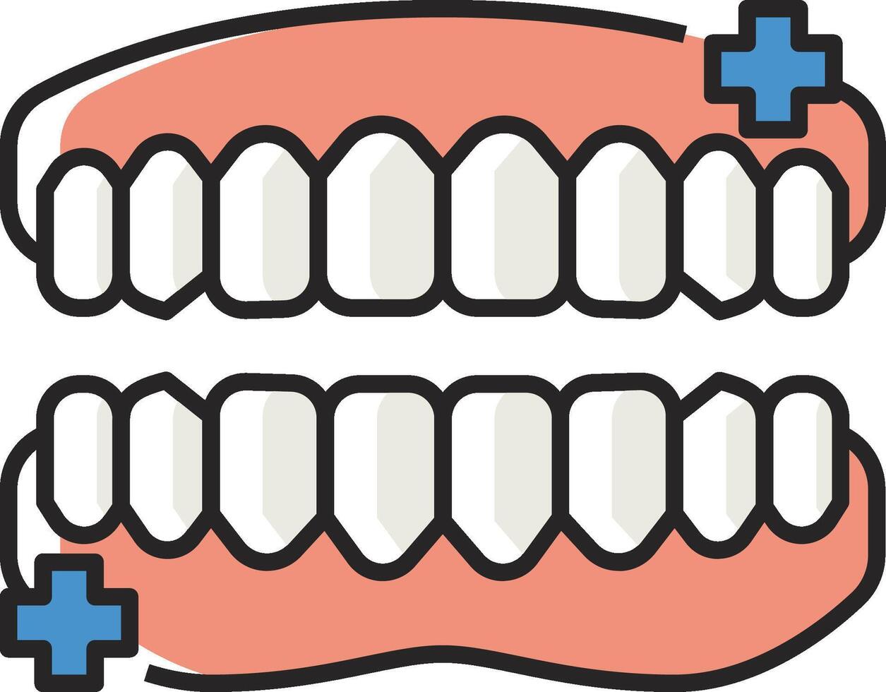 A tooth with a cross on it and a tooth with a cross on it vector