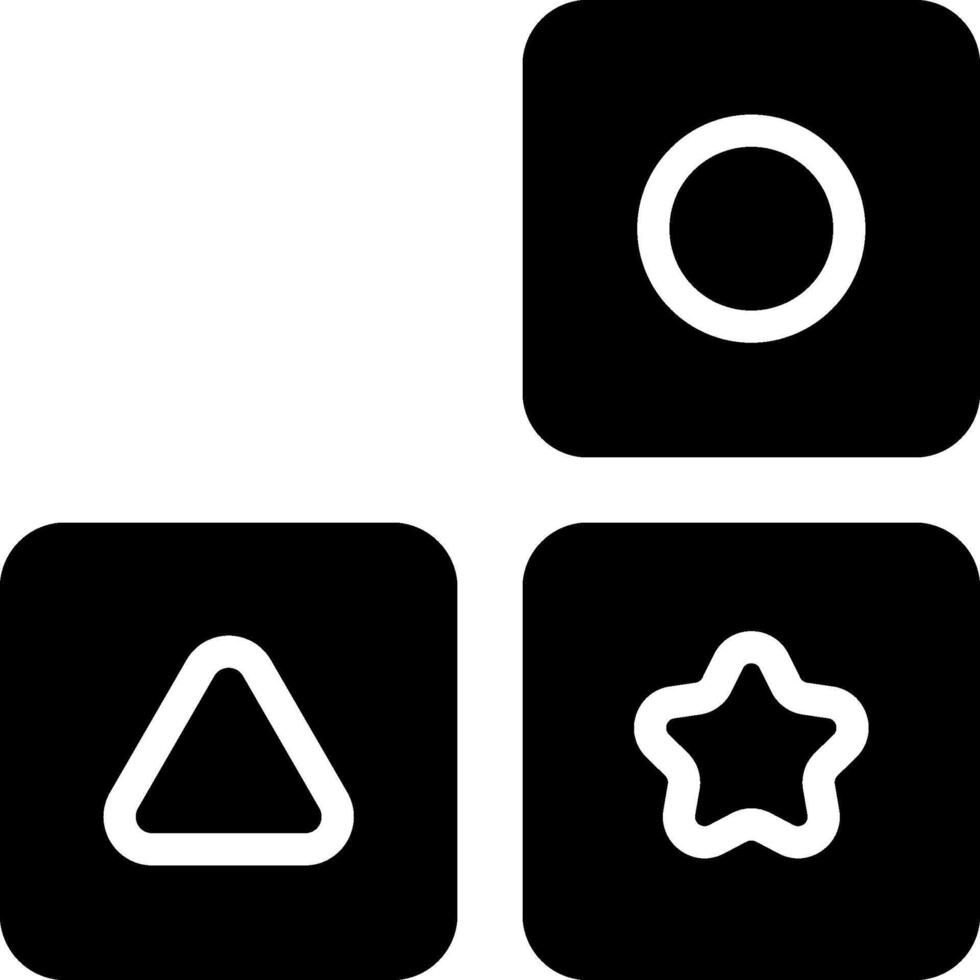 A black and white image of a star, a triangle and a star vector