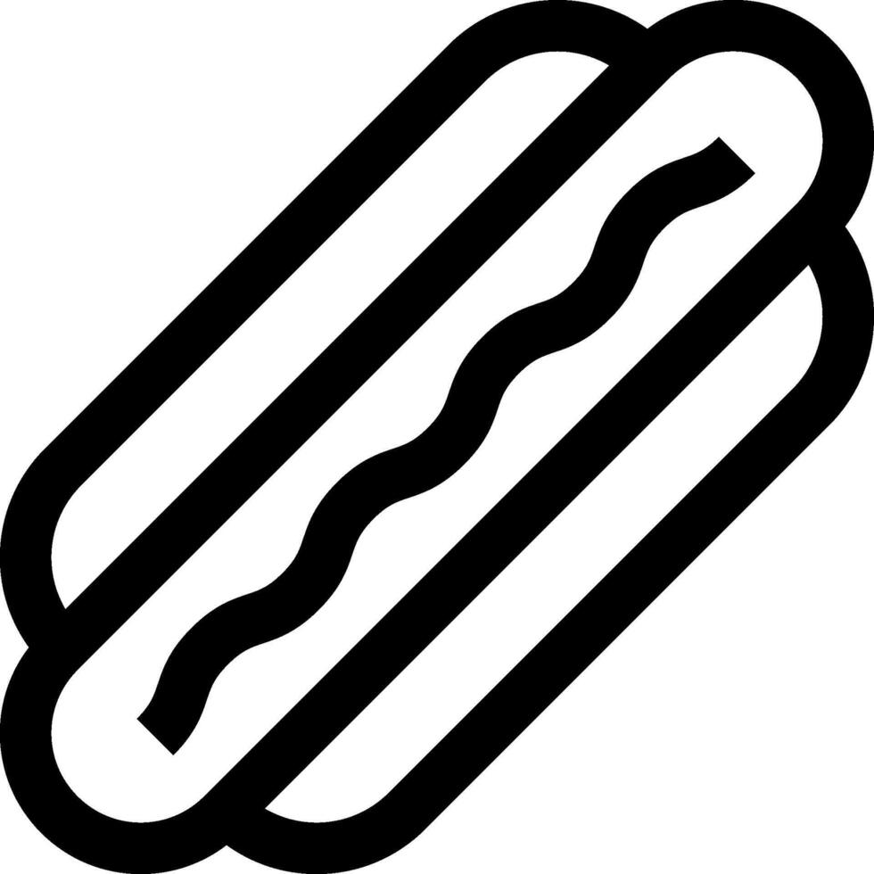 A black and white hot dog icon vector