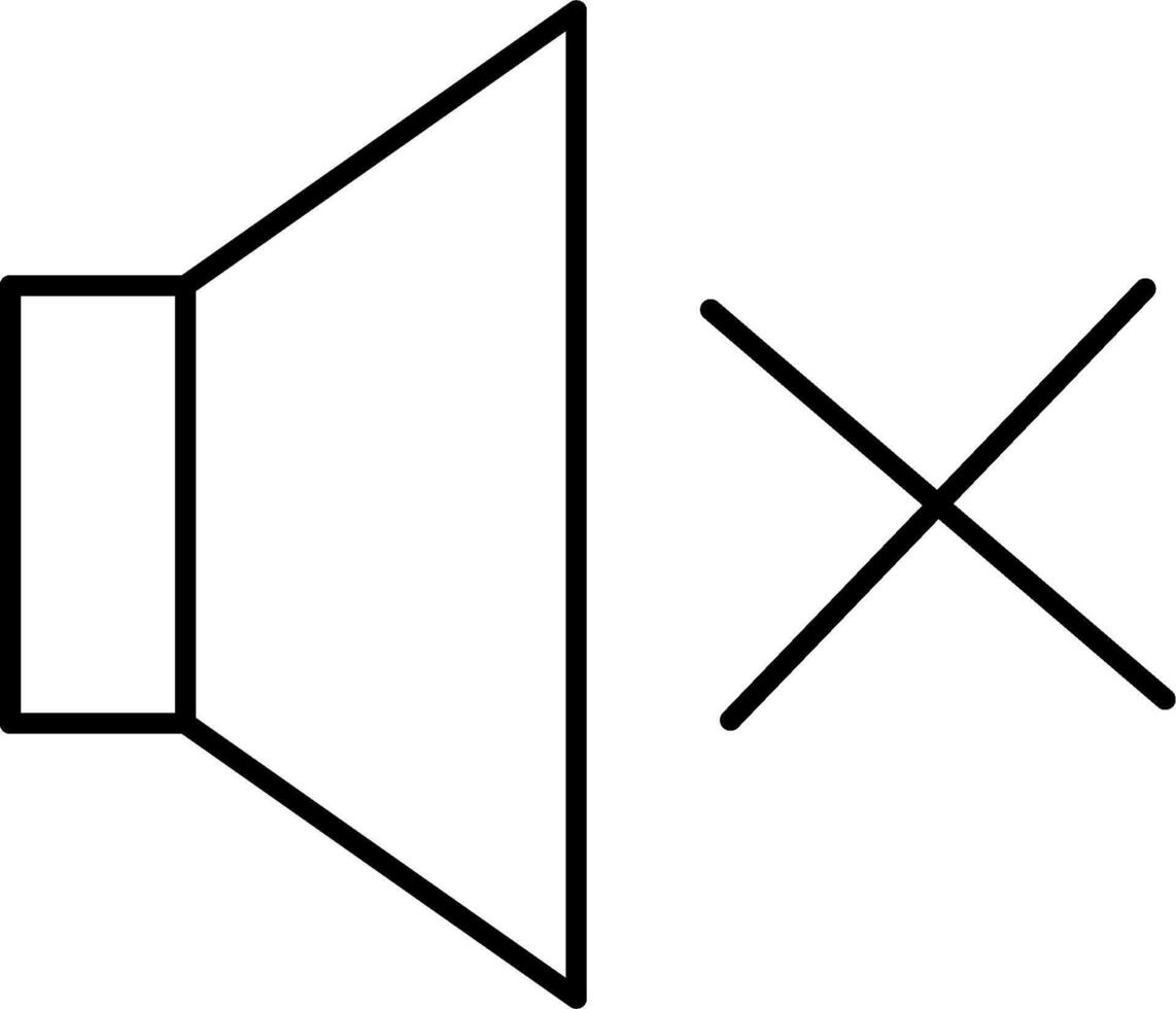 An x and a speaker icon on a white background vector