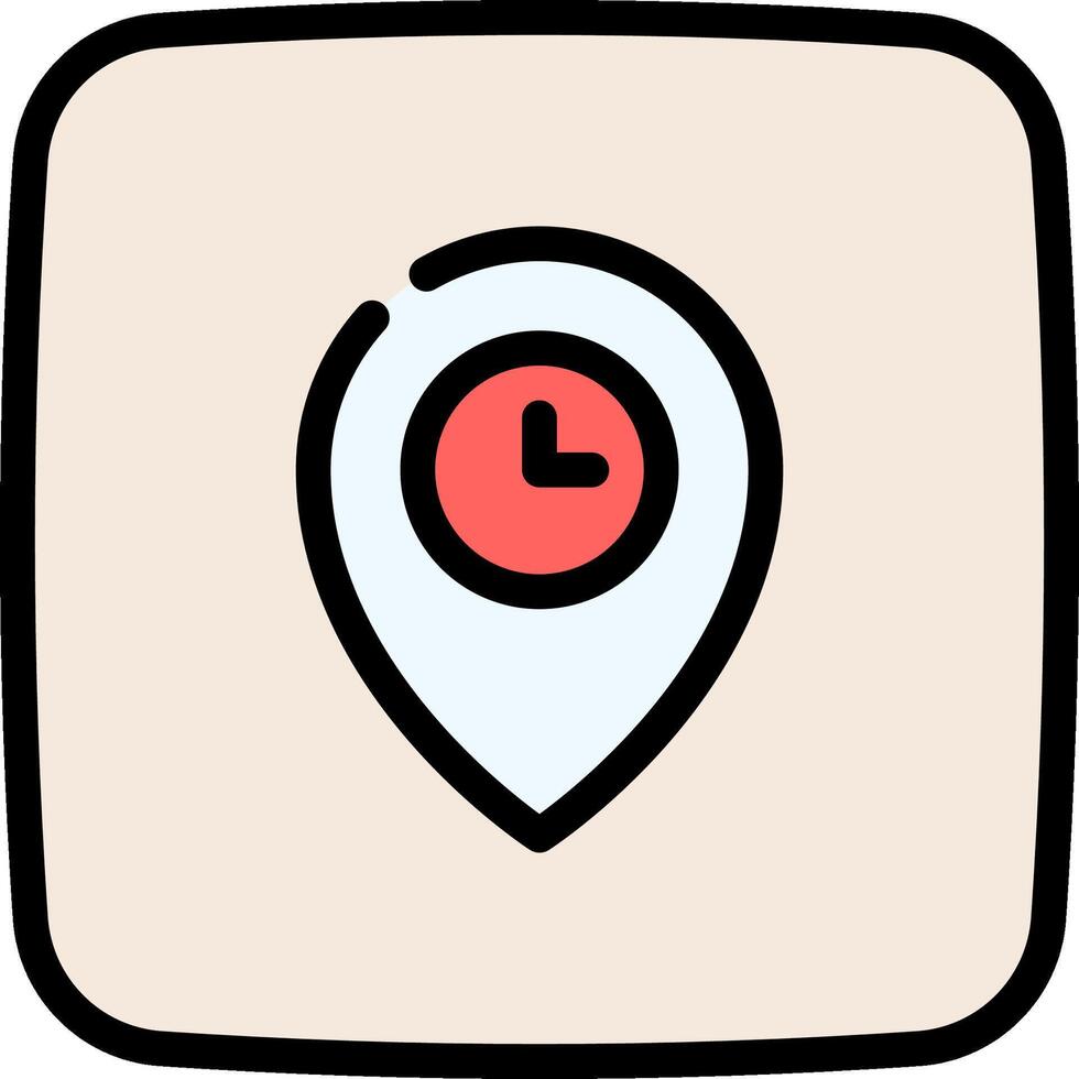A location pin icon with a red dot vector
