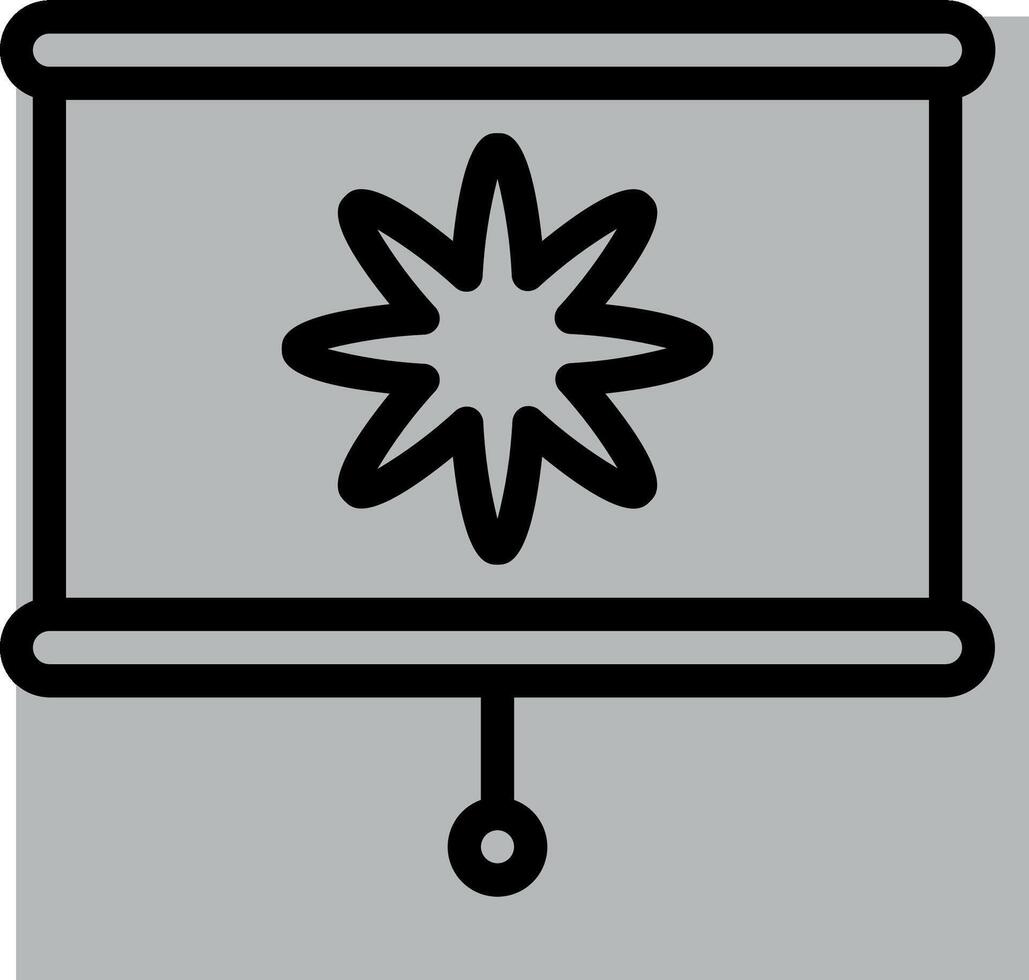 A black and white image of a star on a wall vector