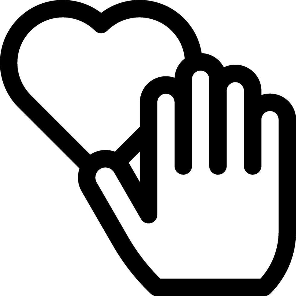A black and white hand holding a heart vector
