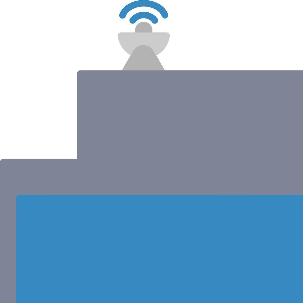 A blue and white icon with a wifi symbol vector