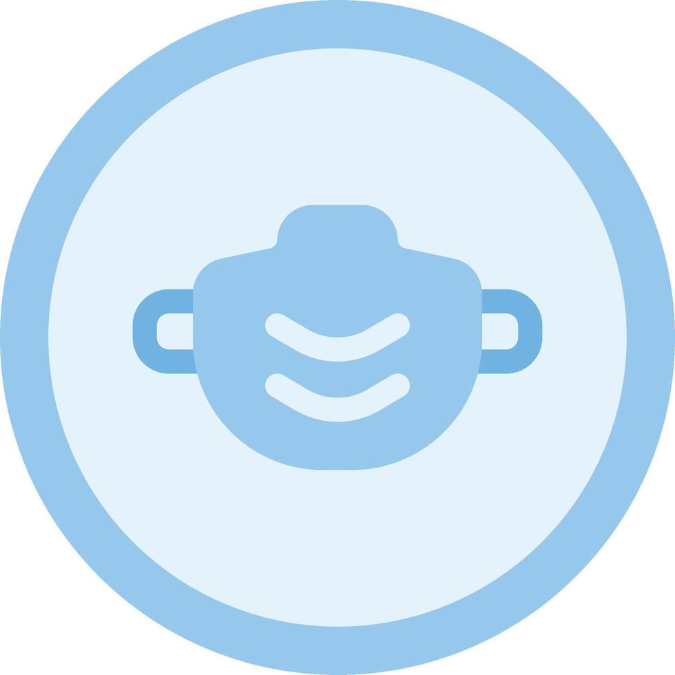 A blue and white icon of a mask vector