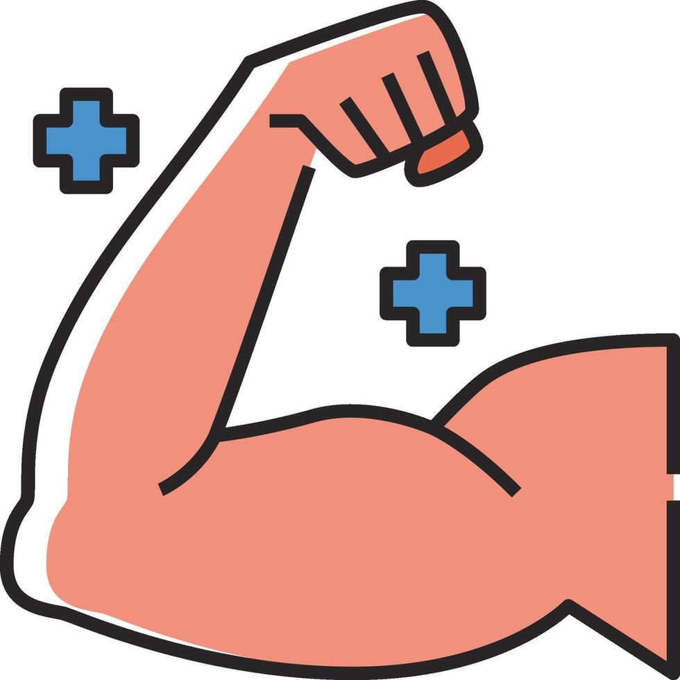 A cartoon arm with a fist and a cross vector