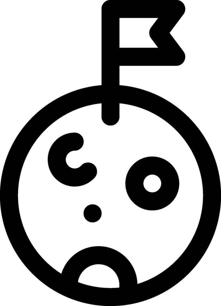 A black and white cartoon of a flag with a face vector