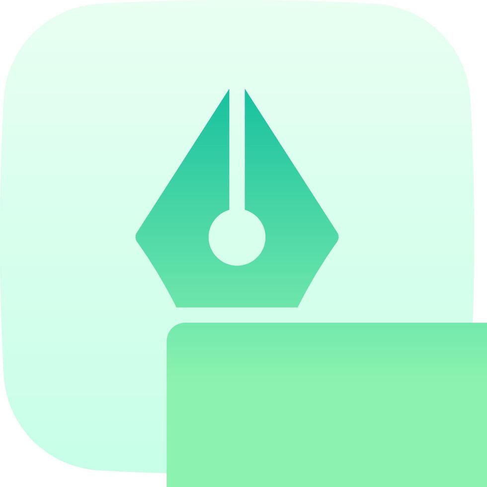 A green pen and a green square vector