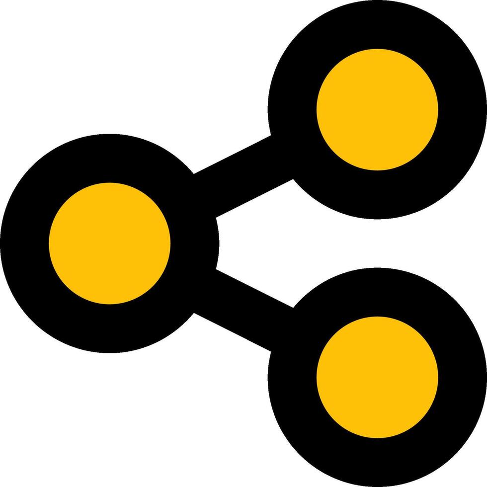 A black and yellow circle with two circles vector