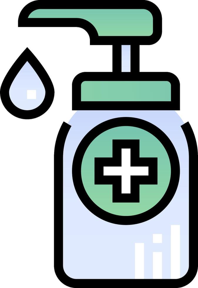 A bottle with a drop of liquid and a cross on it vector