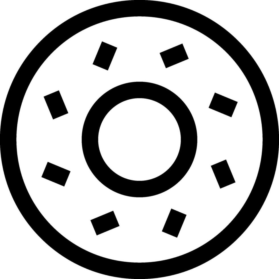 A black and white image of a donut vector