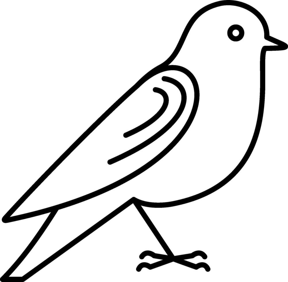 A black and white drawing of a bird vector