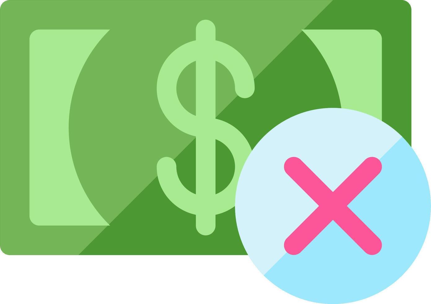 A dollar bill and an x symbol vector