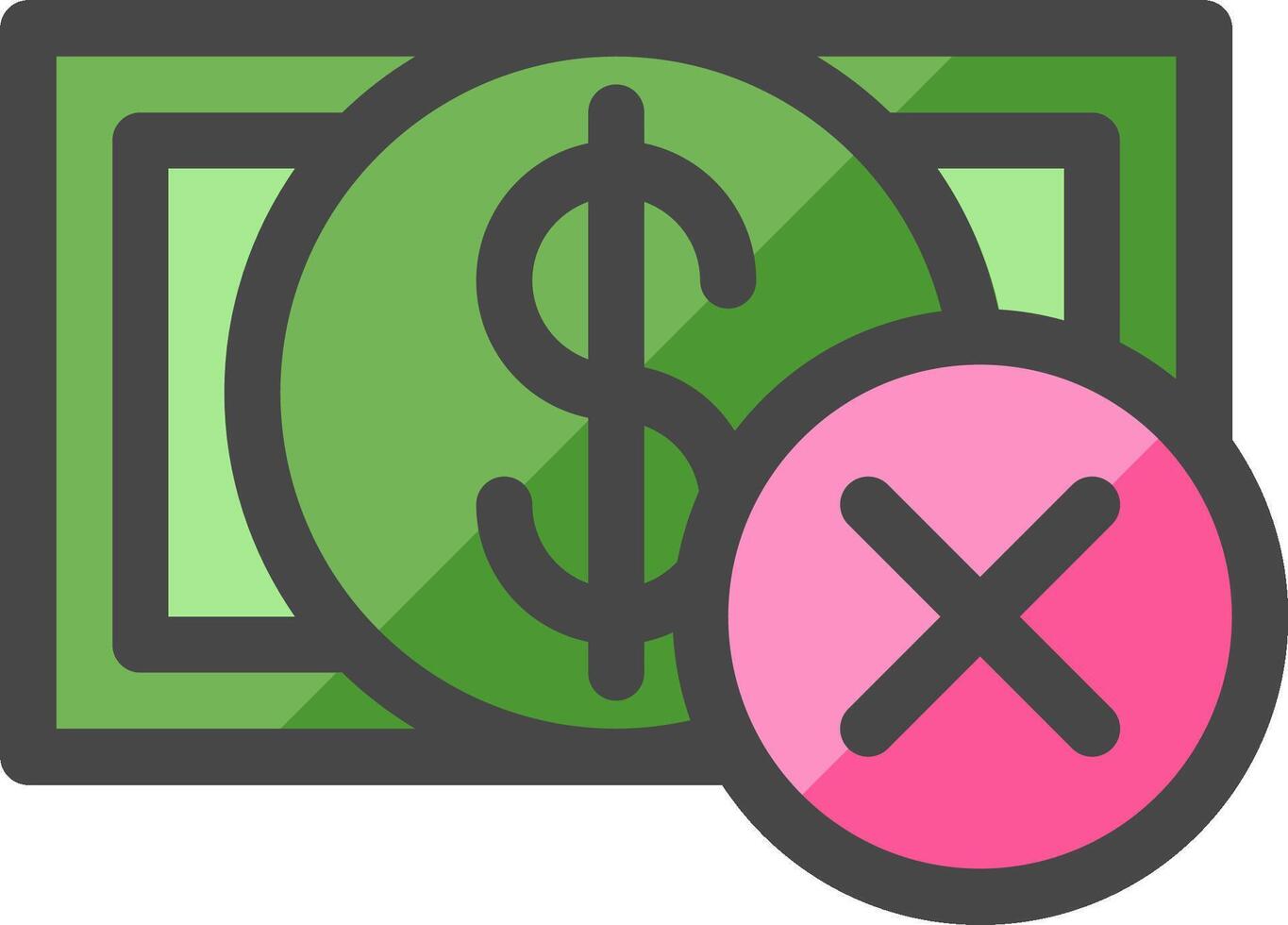 Money icon with pink and green cross vector